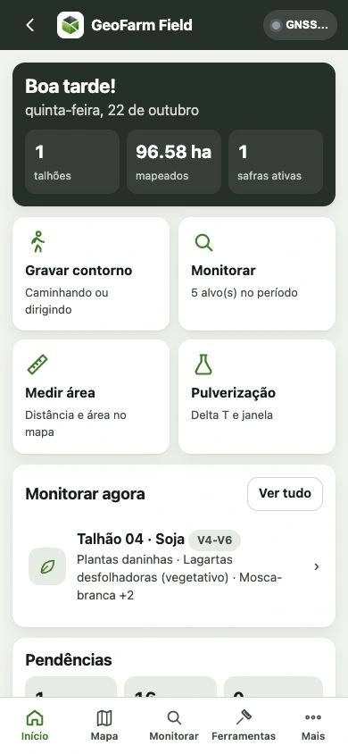 Tela real do Field: Uma visão da operação